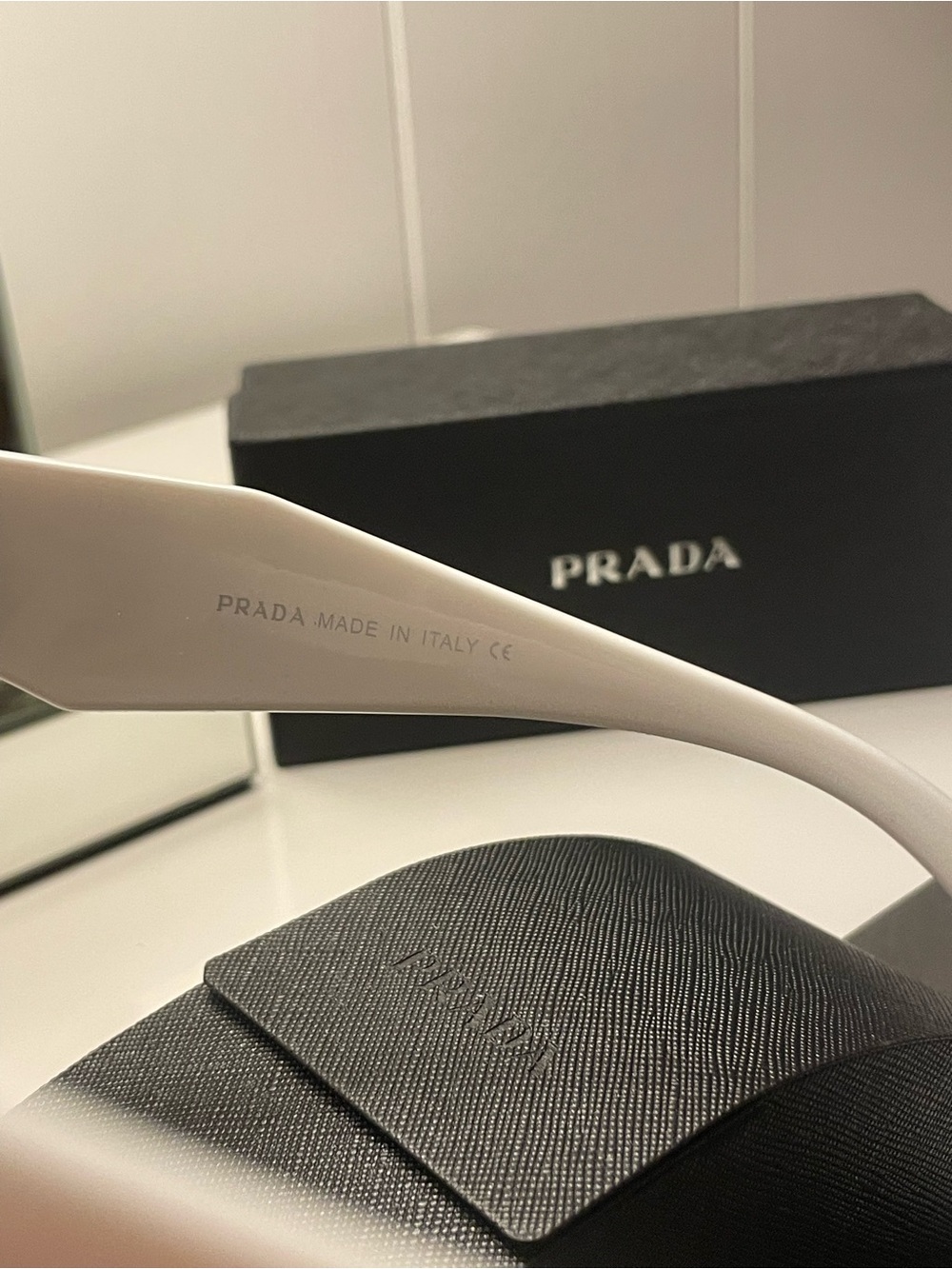 Prada White Chunky Cat-Eye Sunglasses - Picture 5 of 6